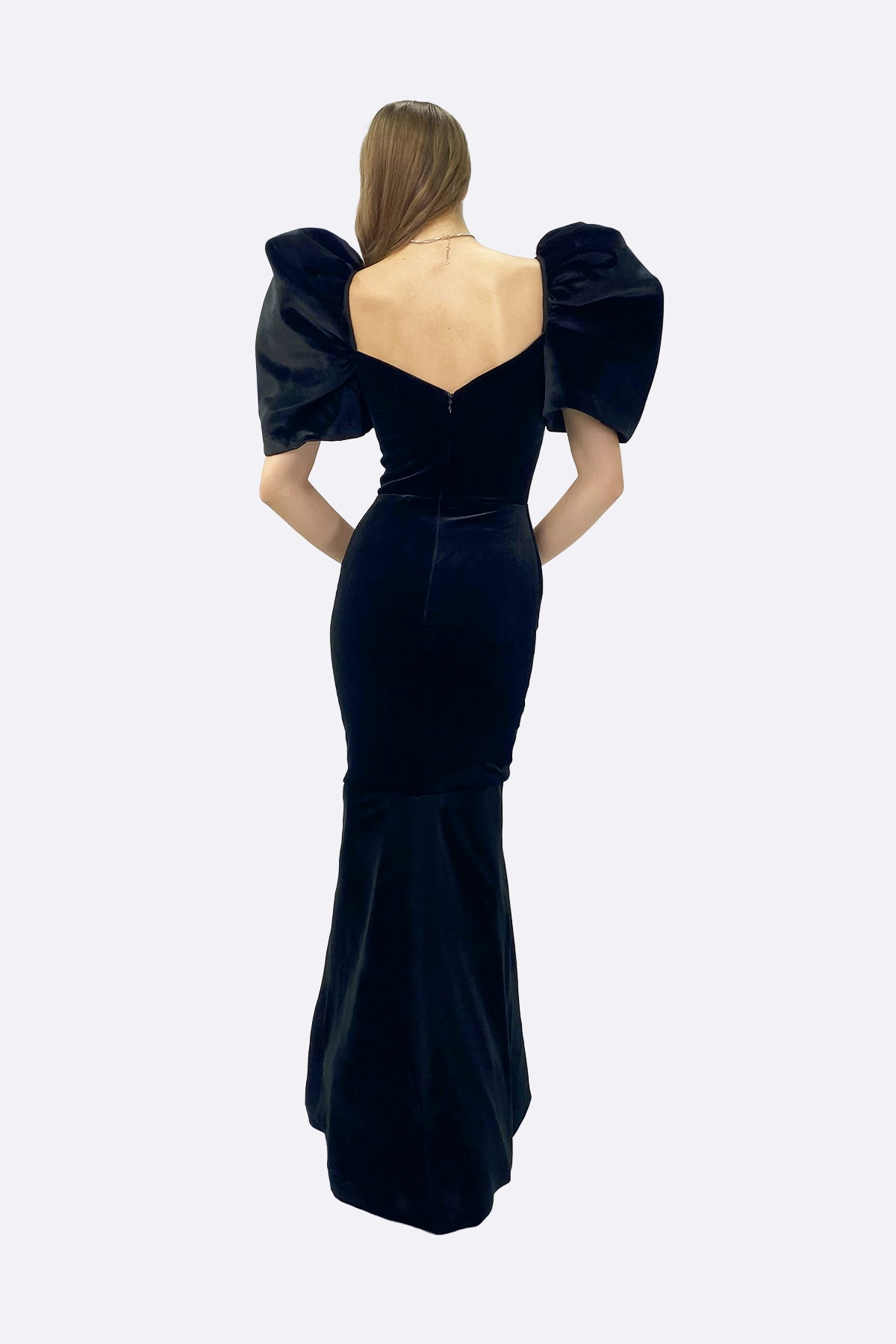 Black Velvet Rose Gown