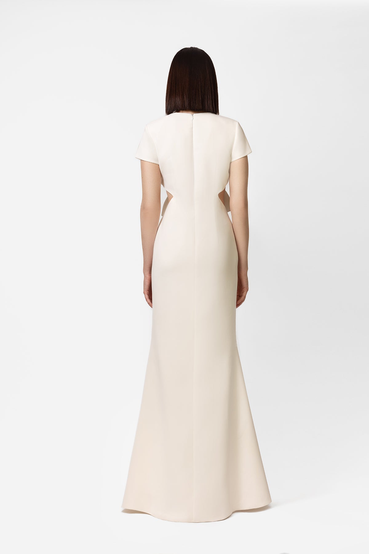 Ivory Cutout Maxi Dress with Front Knot