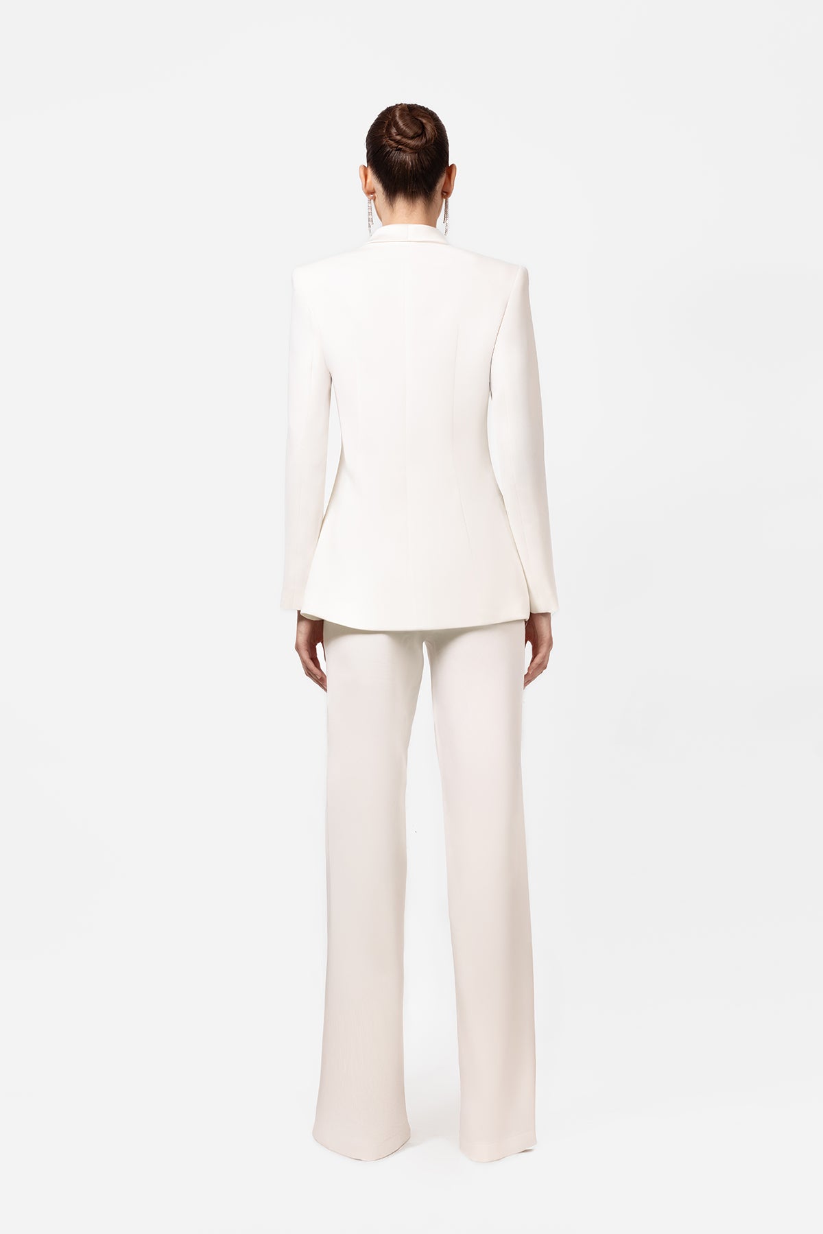 White Tailored Blazer and Pants Suit Set